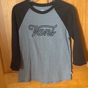 Vans Long Sleeve Tee in Gray and Black